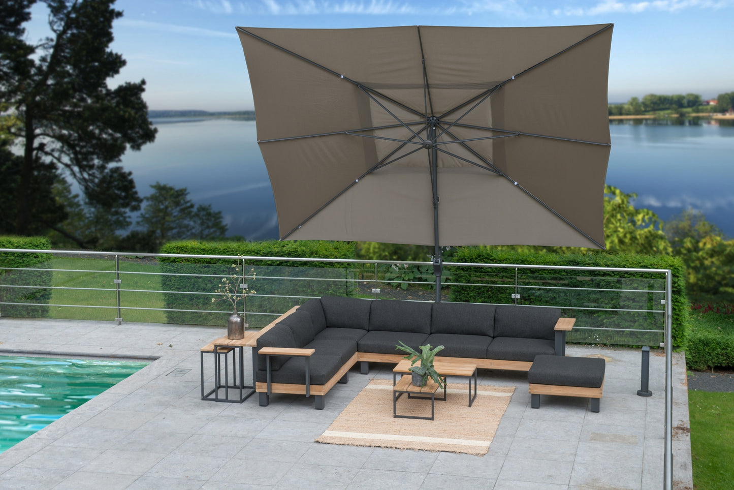 Hacienda Parasoll Taupe 300x400