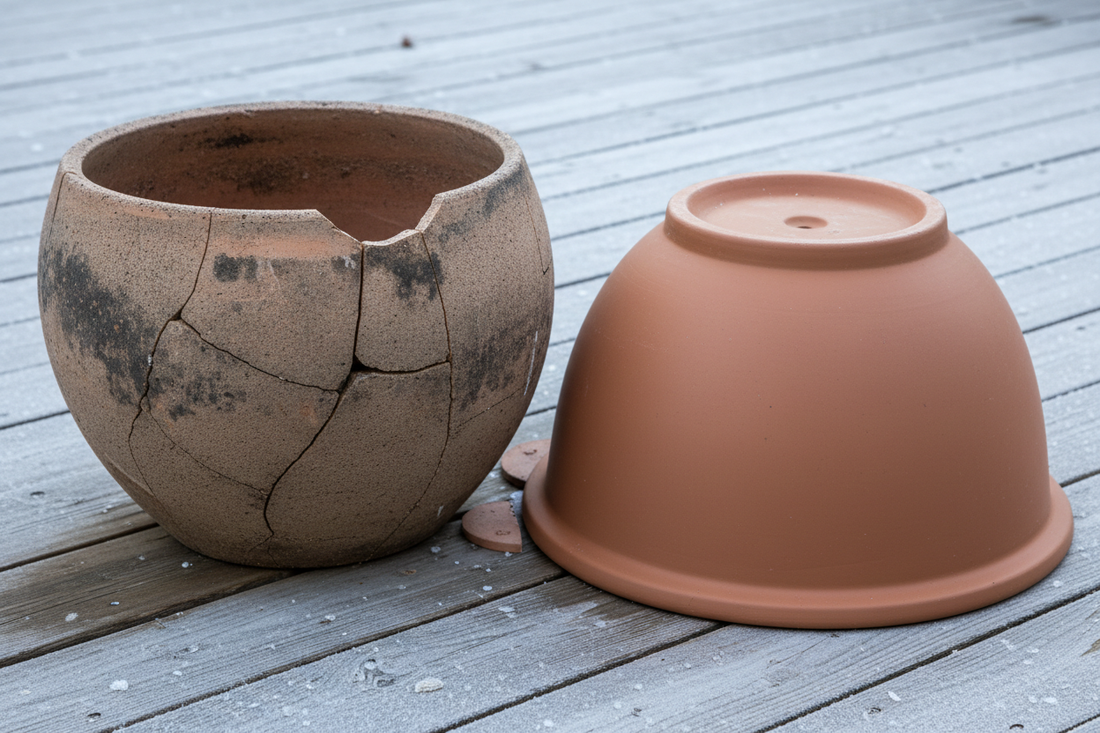 Frostskader på utepotter – Slik unngår du sprekker og ødelagte krukker