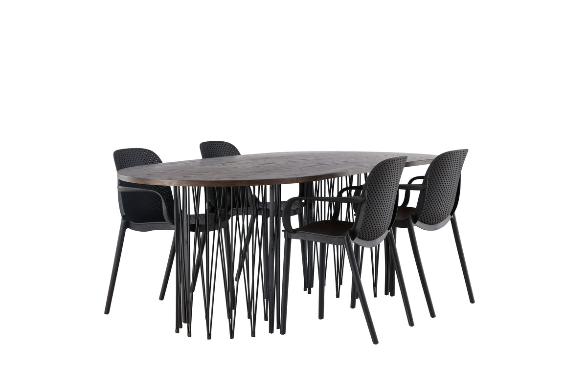 Dining Set Stone with the chairs Baltimore - Pakke med 6