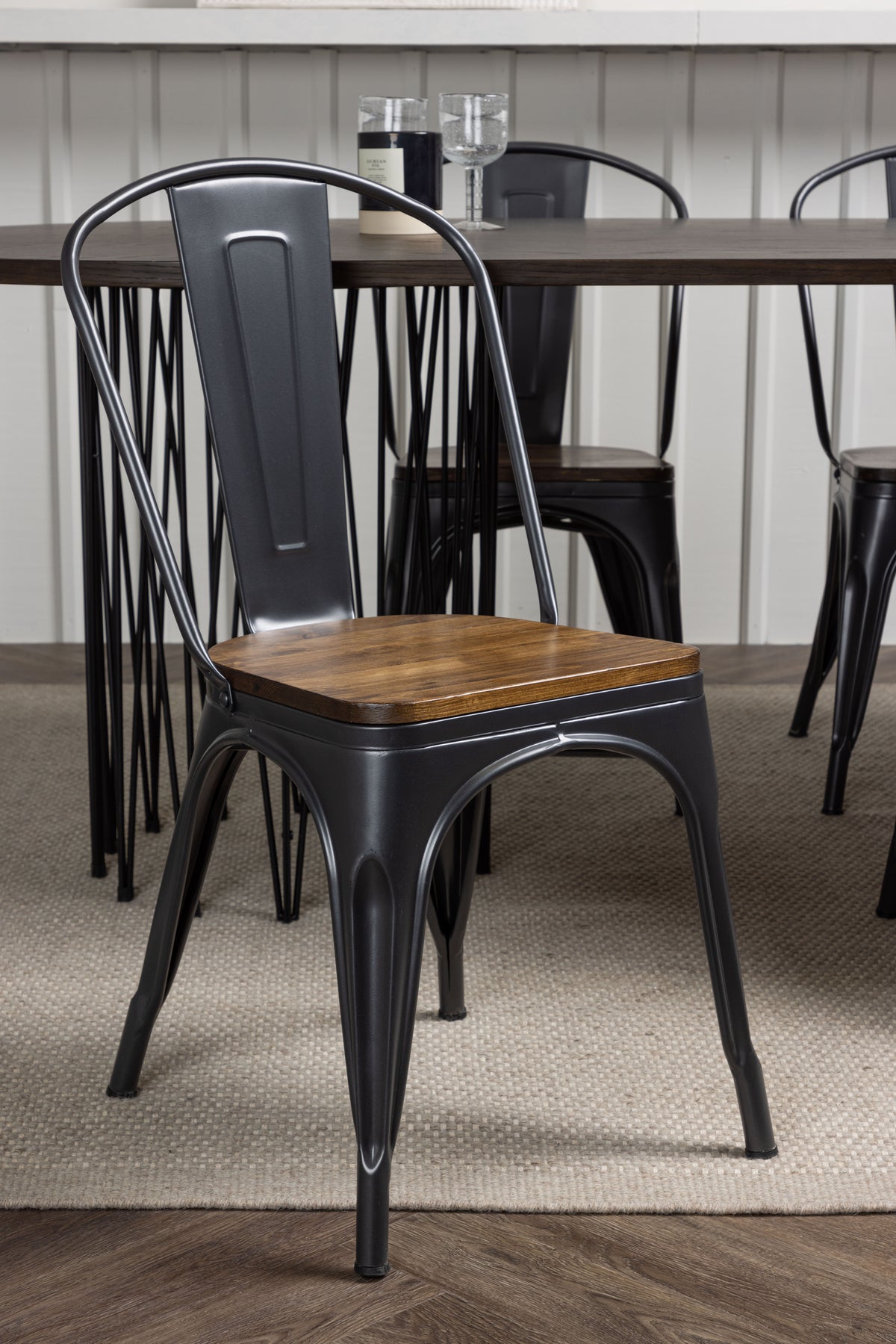 Dining Set Stone with the chairs Tempe - Pakke med 4
