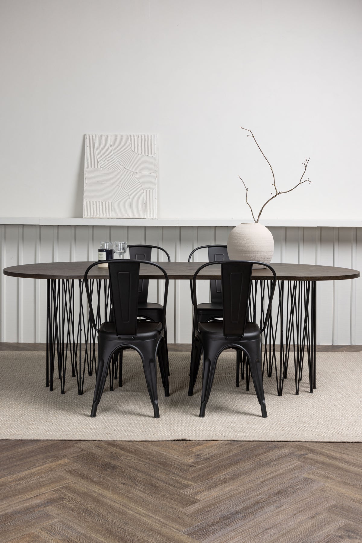 Dining Set Stone with the chairs Tempe - Pakke med 3