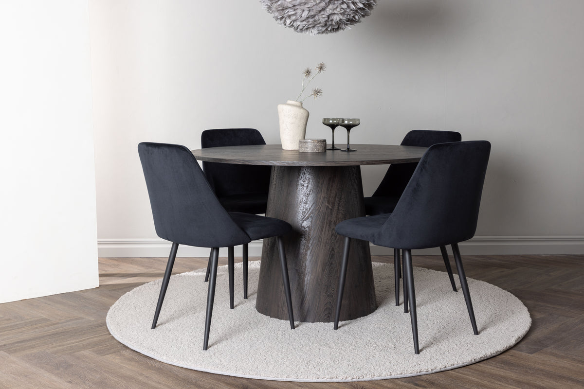 Dining Set Lanzo with the chairs Night - Pakke med 4