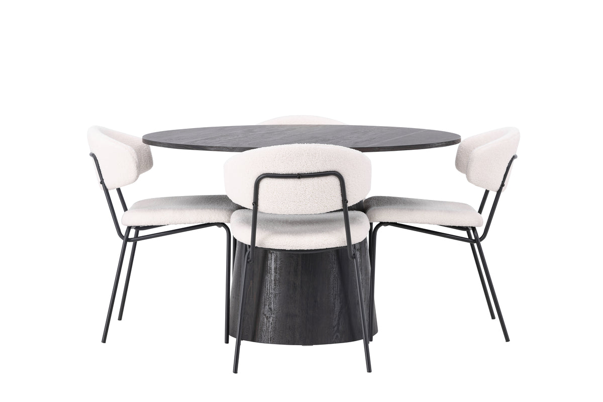 Dining Set Lanzo with the chairs Chico - Pakke med 4