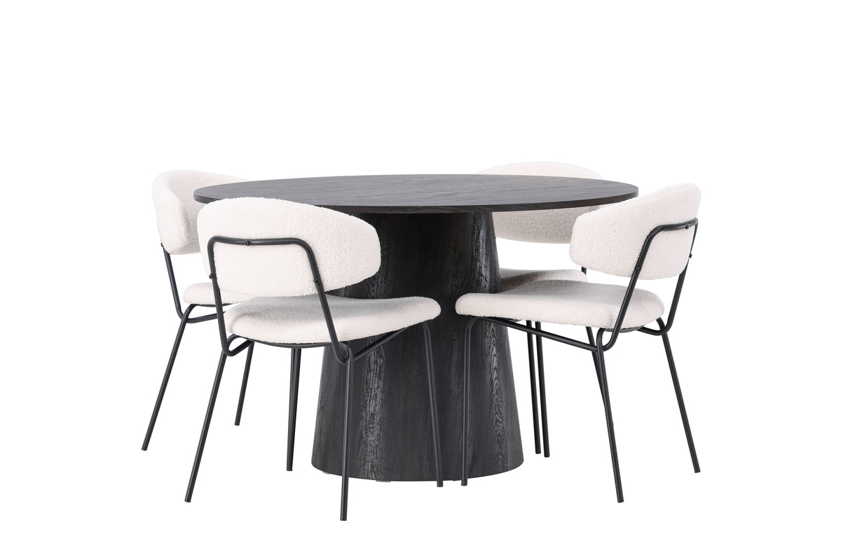 Dining Set Lanzo with the chairs Chico - Pakke med 4
